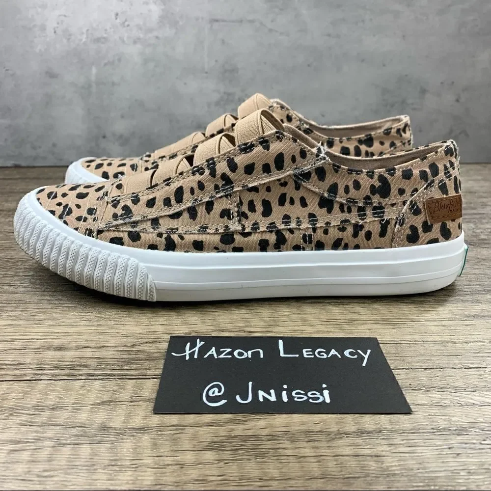 Blowfish~Women's~Malibu Marley Leopard Latte Spots Slip On Sneakers~Size 7.5‎